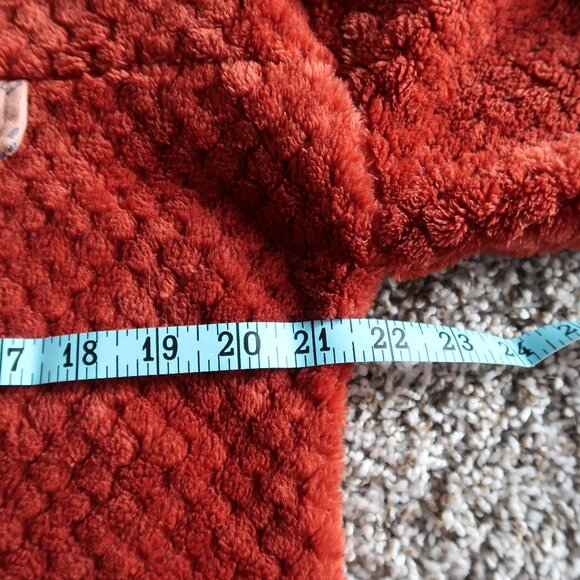 Simply Southern Simply Soft Sherpa Pullover in Spice and Leopard Size Medium - Picture 6 of 7